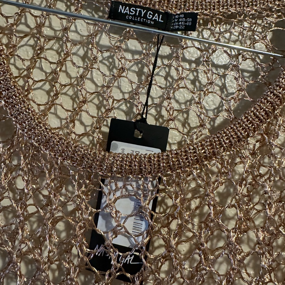 Gold Fishnet Swim Cover Up Set Top & bottoms plus size - Picture 5 of 8